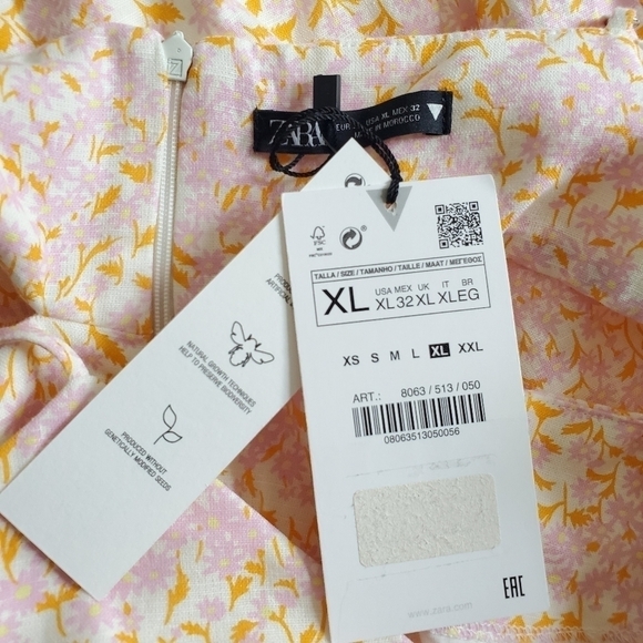 Zara Cutout New Spaghetti Straps Linen Blend Mini Dress Size XL - Picture 14 of 15